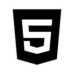 logo HTML blanc et noir